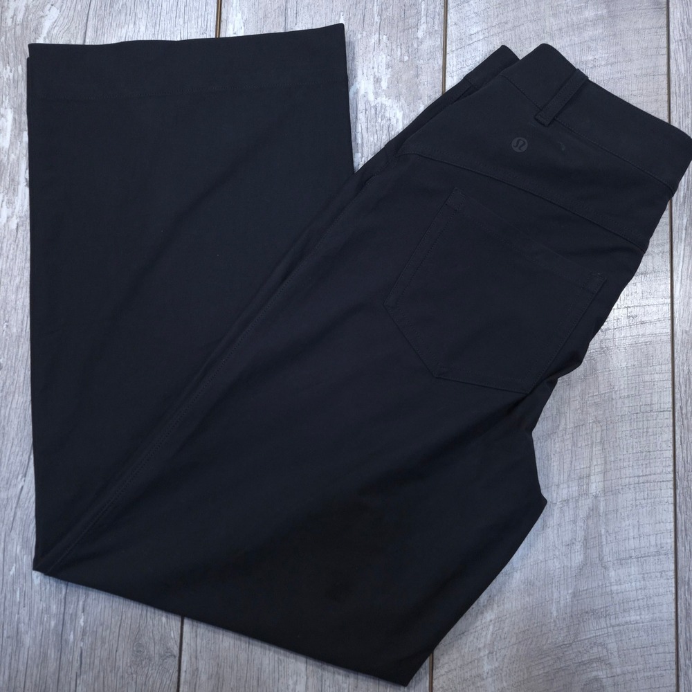 Lululemon City Sleek Pants Women 29 Black Wide Leg Utilitech 5 Pocket High Rise